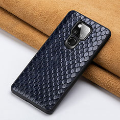 Soft Luxury Leather Snap On Case Cover Z01 for Huawei Mate 20 X 5G Blue