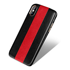 Soft Luxury Leather Snap On Case for Apple iPhone X Red