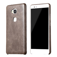 Soft Luxury Leather Snap On Case for Huawei Honor 5X Brown