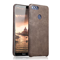 Soft Luxury Leather Snap On Case for Huawei Honor 7X Brown