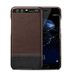 Soft Luxury Leather Snap On Case for Huawei P10 Brown