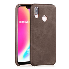 Soft Luxury Leather Snap On Case for Huawei P20 Lite Brown