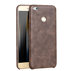 Soft Luxury Leather Snap On Case for Huawei P9 Lite (2017) Brown