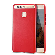 Soft Luxury Leather Snap On Case for Huawei P9 Plus Red