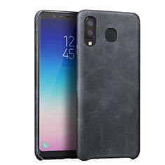 Soft Luxury Leather Snap On Case for Samsung Galaxy A8 Star Black