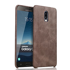 Soft Luxury Leather Snap On Case for Samsung Galaxy C7 (2017) Brown