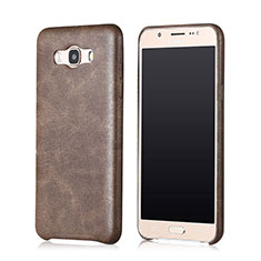 Soft Luxury Leather Snap On Case for Samsung Galaxy J7 (2016) J710F J710FN Brown