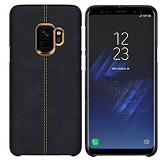 Soft Luxury Leather Snap On Case for Samsung Galaxy S9 Black
