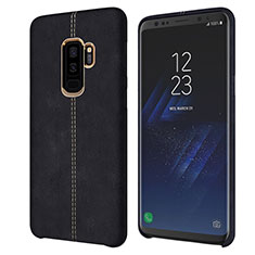 Soft Luxury Leather Snap On Case for Samsung Galaxy S9 Plus Black