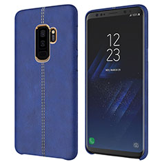 Soft Luxury Leather Snap On Case for Samsung Galaxy S9 Plus Blue