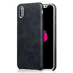 Soft Luxury Leather Snap On Case L01 for Apple iPhone X Black
