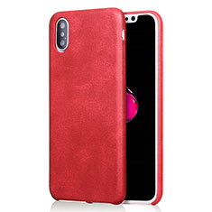 Soft Luxury Leather Snap On Case L01 for Apple iPhone X Red