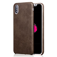 Soft Luxury Leather Snap On Case L01 for Apple iPhone Xs Brown