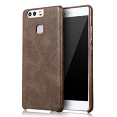 Soft Luxury Leather Snap On Case L01 for Huawei P9 Brown