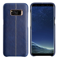 Soft Luxury Leather Snap On Case L01 for Samsung Galaxy S8 Plus Blue