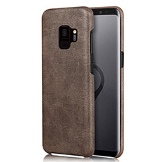 Soft Luxury Leather Snap On Case L01 for Samsung Galaxy S9 Brown
