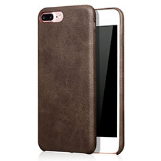Soft Luxury Leather Snap On Case L02 for Apple iPhone 7 Plus Brown