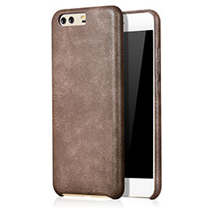 Soft Luxury Leather Snap On Case L02 for Huawei P10 Brown