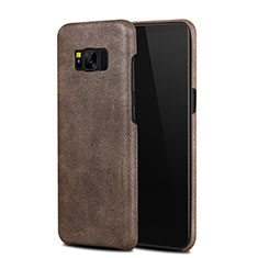 Soft Luxury Leather Snap On Case L02 for Samsung Galaxy S8 Brown