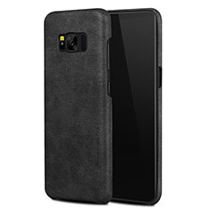 Soft Luxury Leather Snap On Case L02 for Samsung Galaxy S8 Plus Black