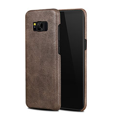 Soft Luxury Leather Snap On Case L02 for Samsung Galaxy S8 Plus Brown