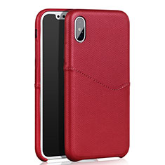 Soft Luxury Leather Snap On Case L05 for Apple iPhone Xs Max Red