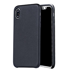 Soft Luxury Leather Snap On Case L06 for Apple iPhone X Blue