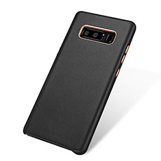 Soft Luxury Leather Snap On Case W01 for Samsung Galaxy Note 8 Black