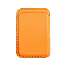 Soft Luxury Leather Wallet with Mag-Safe Magnetic for Apple iPhone 12 Orange