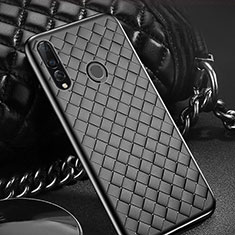 Soft Silicone Gel Leather Snap On Case Cover A01 for Huawei Honor 20 Lite Black