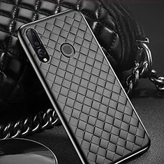 Soft Silicone Gel Leather Snap On Case Cover A01 for Huawei Honor 20E Black