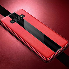 Soft Silicone Gel Leather Snap On Case Cover A01 for Samsung Galaxy S10 5G Red