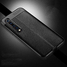 Soft Silicone Gel Leather Snap On Case Cover A01 for Xiaomi Mi 10 Black