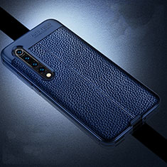 Soft Silicone Gel Leather Snap On Case Cover A01 for Xiaomi Mi 10 Blue