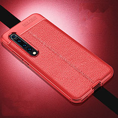 Soft Silicone Gel Leather Snap On Case Cover A01 for Xiaomi Mi 10 Red