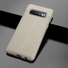 Soft Silicone Gel Leather Snap On Case Cover A02 for Samsung Galaxy S10 5G Gray