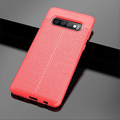 Soft Silicone Gel Leather Snap On Case Cover A02 for Samsung Galaxy S10 5G Red