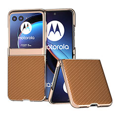 Soft Silicone Gel Leather Snap On Case Cover B04H for Motorola Moto Razr 40 Ultra 5G Light Brown