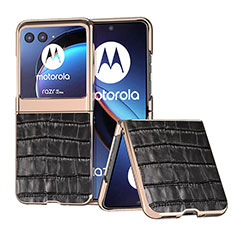 Soft Silicone Gel Leather Snap On Case Cover B08H for Motorola Moto Razr 40 Ultra 5G Black