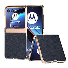 Soft Silicone Gel Leather Snap On Case Cover B09H for Motorola Moto Razr 40 Ultra 5G Blue