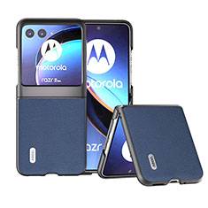 Soft Silicone Gel Leather Snap On Case Cover B12H for Motorola Moto Razr 40 Ultra 5G Blue