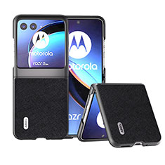 Soft Silicone Gel Leather Snap On Case Cover B13H for Motorola Moto Razr 40 Ultra 5G Black