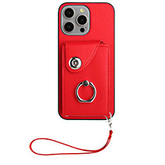 Soft Silicone Gel Leather Snap On Case Cover BF1 for Apple iPhone 14 Pro Max Red