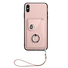 Soft Silicone Gel Leather Snap On Case Cover BF1 for Apple iPhone X Rose Gold