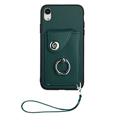 Soft Silicone Gel Leather Snap On Case Cover BF1 for Apple iPhone XR Midnight Green