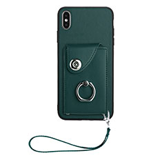 Soft Silicone Gel Leather Snap On Case Cover BF1 for Apple iPhone Xs Max Midnight Green