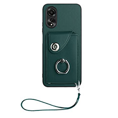 Soft Silicone Gel Leather Snap On Case Cover BF1 for Oppo A78 5G Green