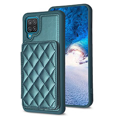 Soft Silicone Gel Leather Snap On Case Cover BF1 for Samsung Galaxy A12 Nacho Green