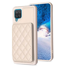 Soft Silicone Gel Leather Snap On Case Cover BF1 for Samsung Galaxy A12 Nacho Khaki