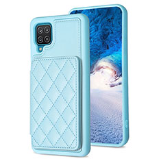 Soft Silicone Gel Leather Snap On Case Cover BF1 for Samsung Galaxy M12 Mint Blue